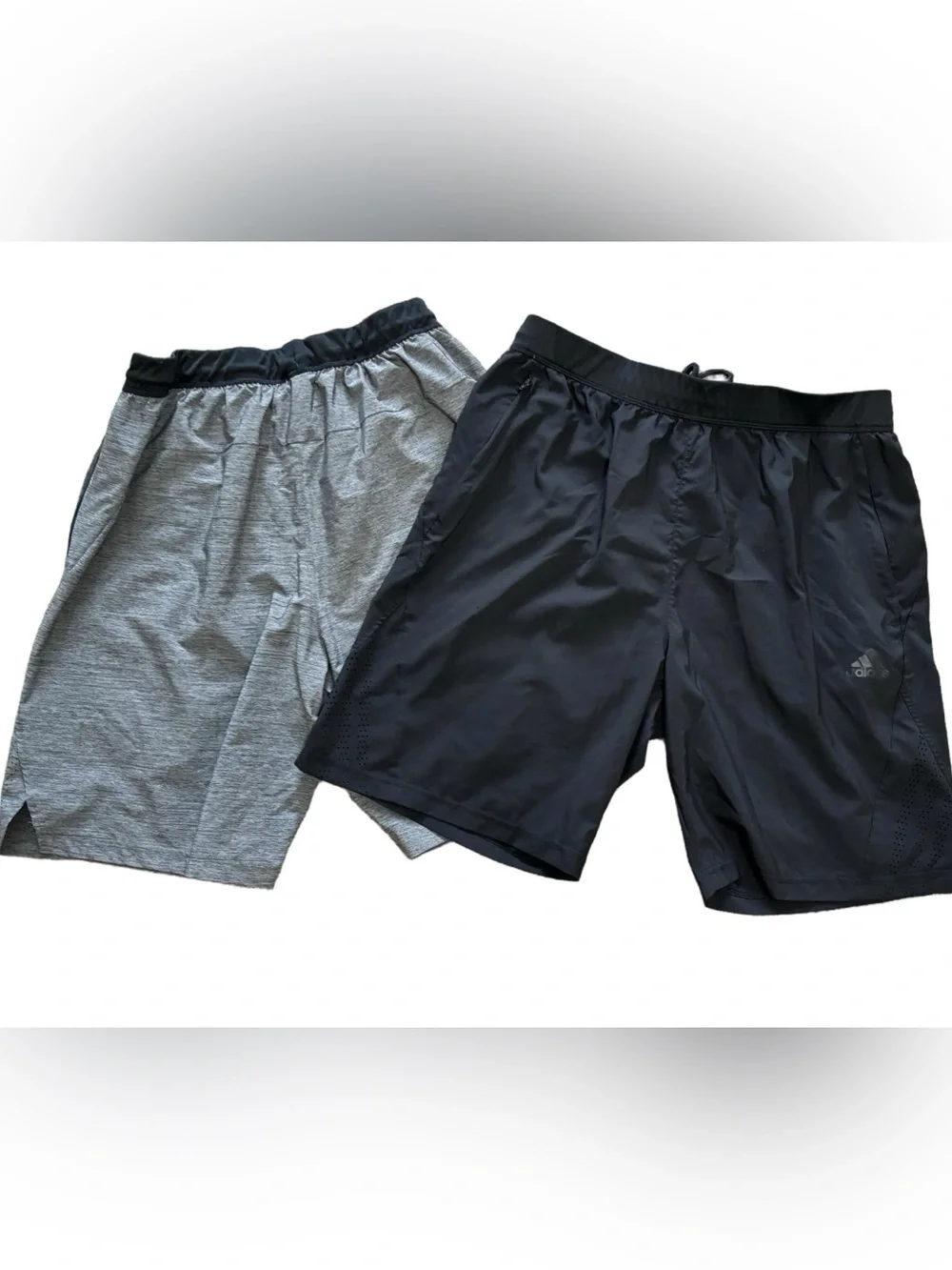 Adidas men’s performance gym shorts bundle - black grey large - large. SET of 2 - Picture 1 of 6